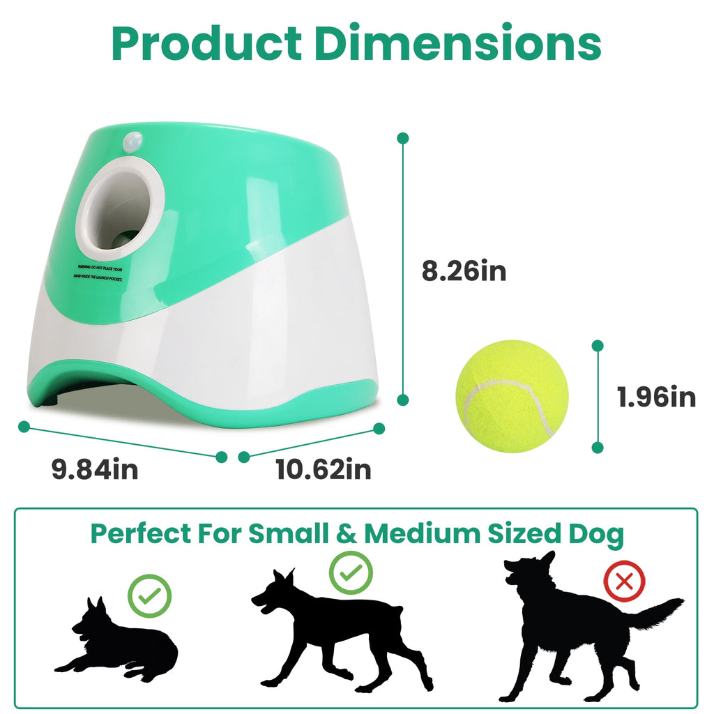 Automatic dog ball launcher USB-C charging port