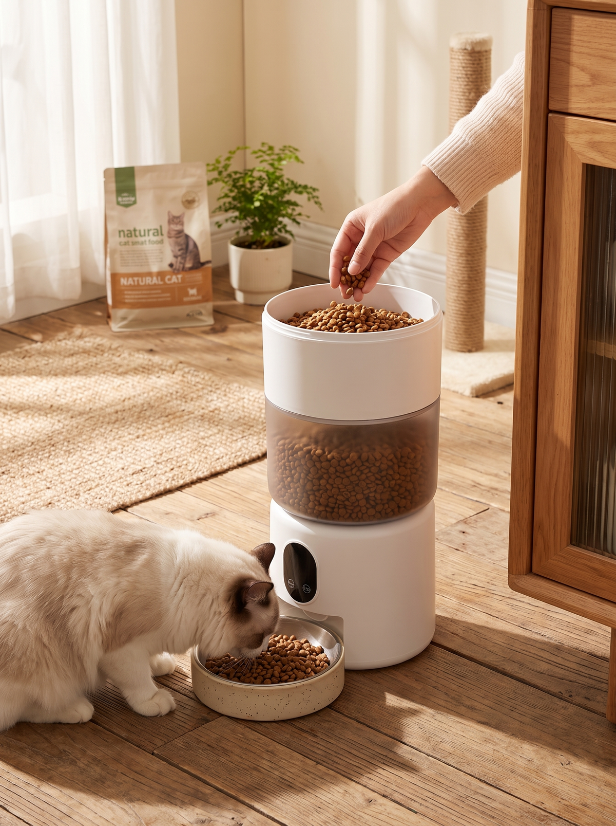 Wi-Fi Smart Pet Feeder sized for a home kitchen
